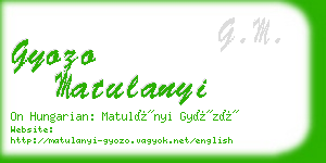 gyozo matulanyi business card